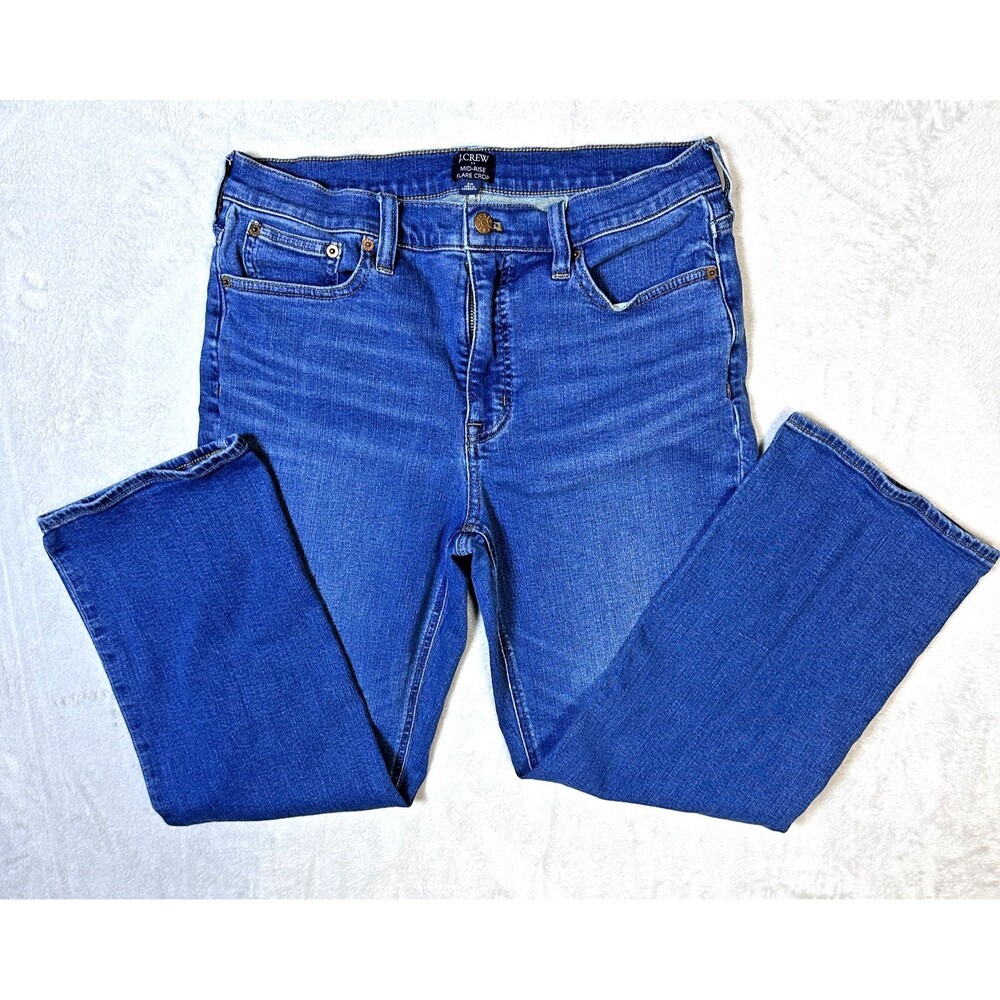 J. Crew Mid-Rise Flare Crop Med Wash Women's Jeans Size 30